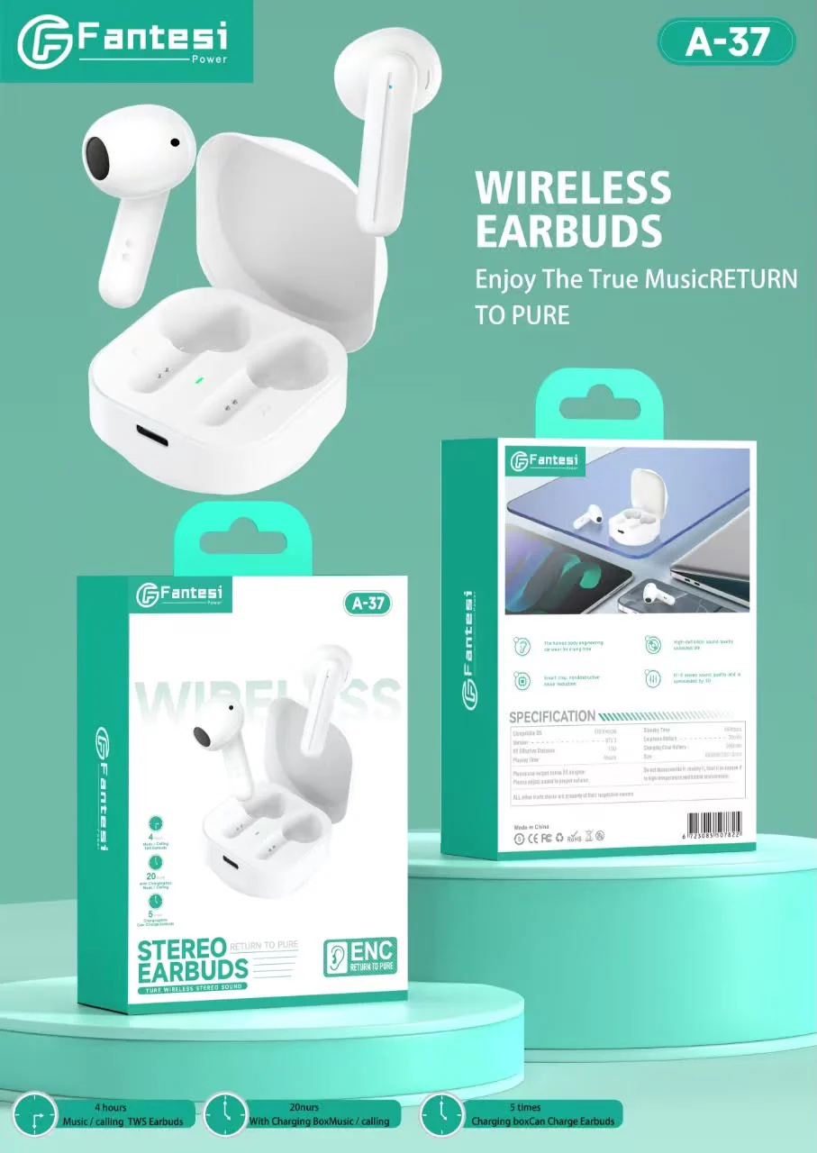 Fantesi A-37 True Wireless Earbuds with Charging Case
