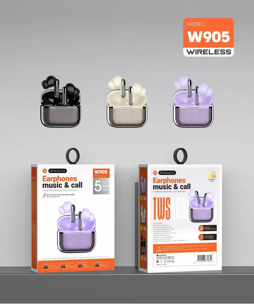W905 True Wireless Earbuds with Charging Case