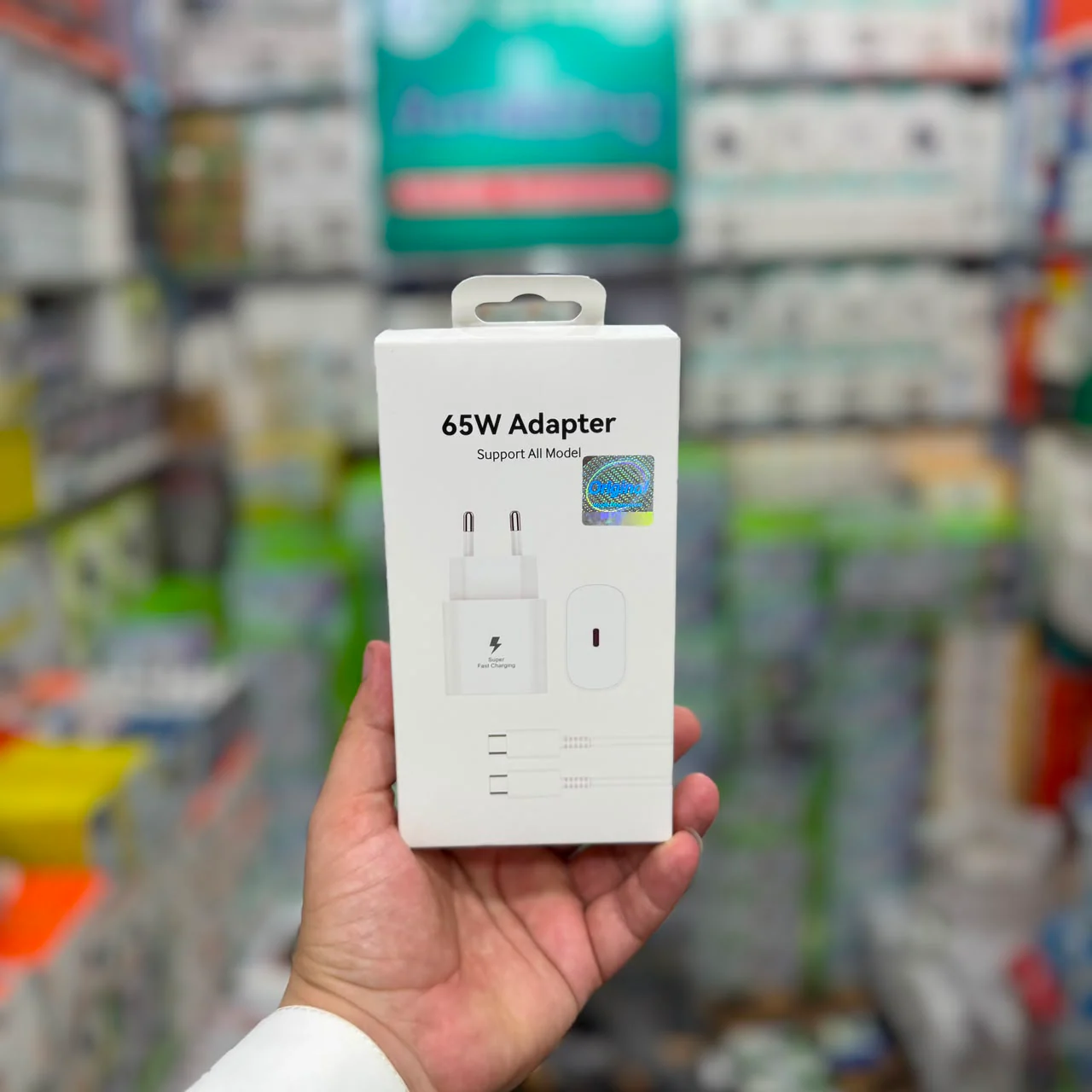 65W Fast Charging Travel Adapter with USB Type-C Cable