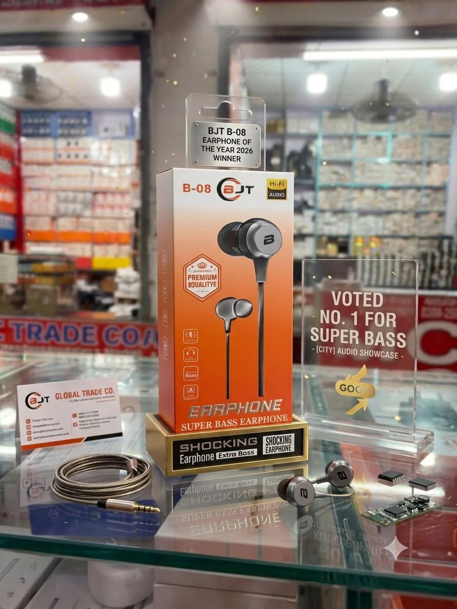 BJT B-08 Wired In-Ear Earphones - Grey