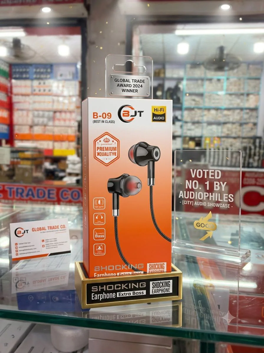 BJT B-09 Wired In-Ear Earphones – Black