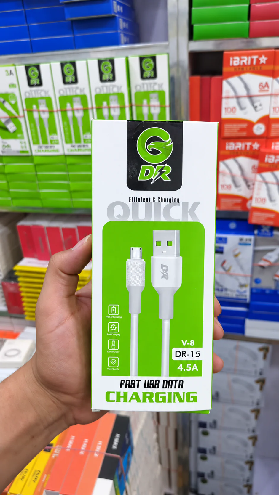 DR DR-15 4.5A Micro-USB Data Cable - White