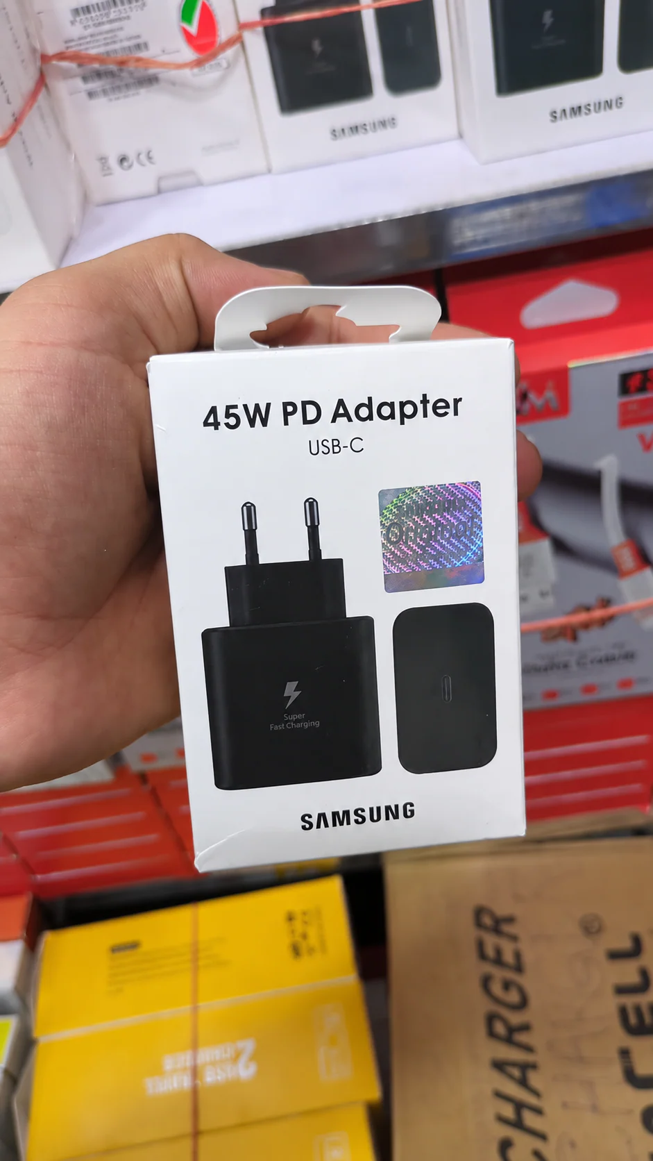 Black 45W-Marked USB-C PD Wall Charger