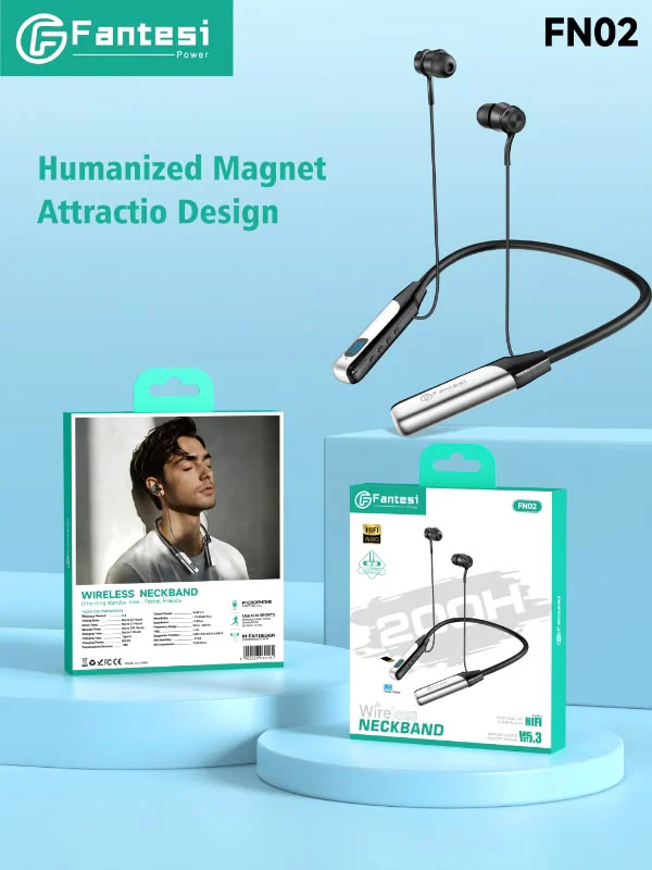 Fantesi FN02 Magnetic Wireless Neckband Earphones