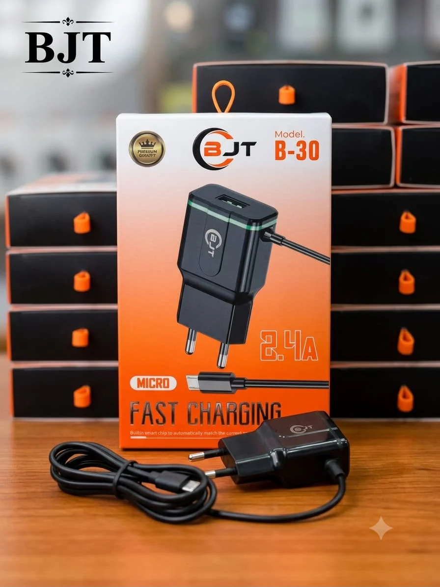 BJT B-30 2.4A Micro-USB Wall Charger – Black